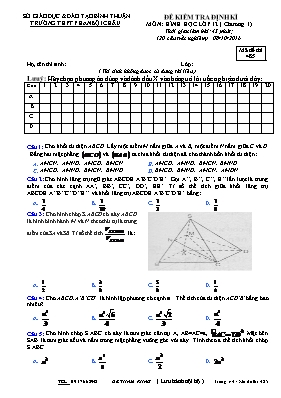 Đề kiêm tra đinh ki môn Hinh hoc khối 12 (chương 1) - Mã đề thi 132